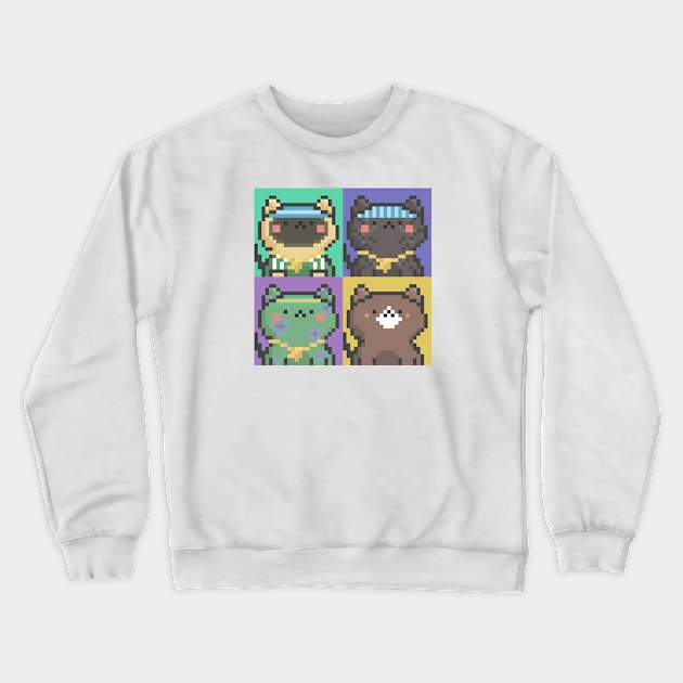 Pixel Cat Tile 025 Crewneck Sweatshirt by Infinite Mew Mew